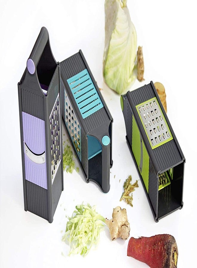 Faverito Stainless Steel 4 in 1 Slicer and Grater Chopper Fruit Slicer Dicer Grater Potatoes Slicer Peeler Attach 4 Blades - Image 2